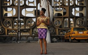 Chimamanda Ngozi Adichie in Tafawa Balewa Square in Lagos 
