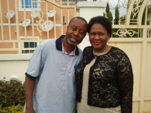 With my spouse, Sola, during a visit to Nigeria, May 2014