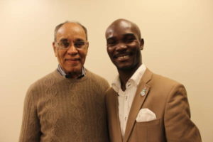 Runcie C.W. Chidebe, Executive Director of Project PINK BLUE with Dr. Harold P. Freeman, Father of Patient Navigation and Founder of Harold P. Freeman Patient Navigation Institute, New York, USA. 