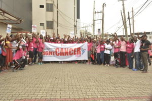 Lagosians at the 2016 Pink October Walk, Race & Cycle against Cancer at Radio Lagos, Ikeja, organized by Project PINK BLUE. (Oct 8, 2016) 