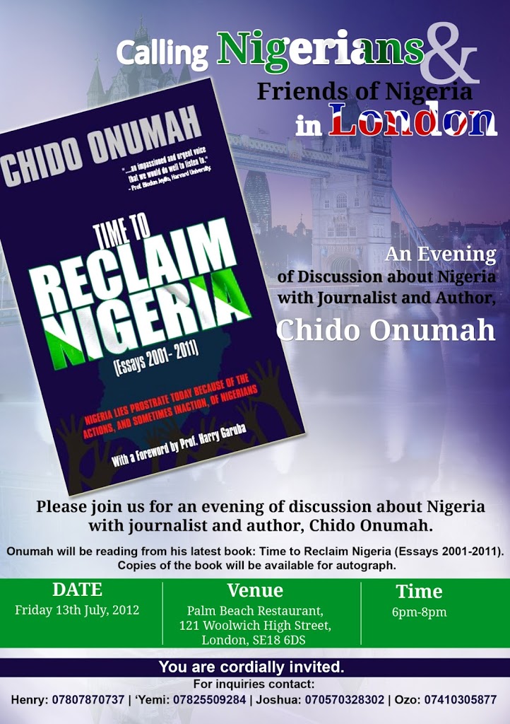 An evening of discussion about Nigeria with journalist and author, Chido Onumah