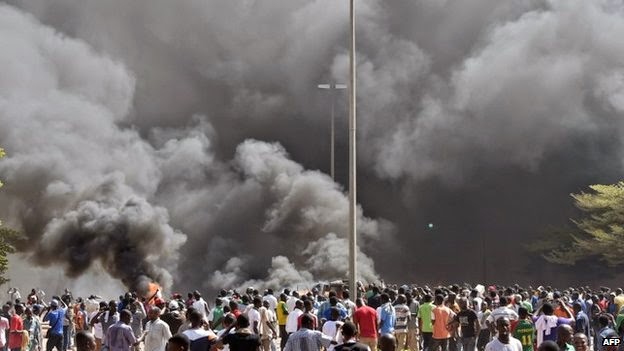 Burkina Faso parliament set ablaze