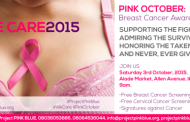 Pink October Lagos Walk: Free breast & cervical cancer screening @ Alade Market, Allen Avenue, Ikeja, Lagos