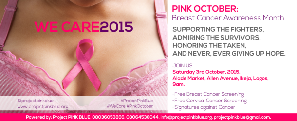 Pink October Lagos Walk: Free breast & cervical cancer screening @ Alade Market, Allen Avenue, Ikeja, Lagos