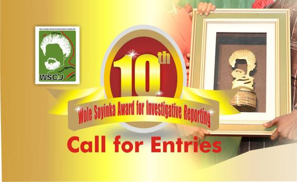 10th Wole Soyinka Award For Investigative Reporting Call For Entries Is Out