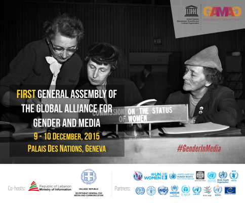 First General Assembly of the Global Alliance on Media & Gender, Palais des Nations, Geneva, December 9-10, 2015 #GenderInMedia