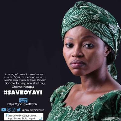 Breast cancer has taken my left breast, I don't want it to my life – Ms. Comfort Oyayi Daniel…#SaveOyayi: Donate here https://goo.gl/dfPgbN